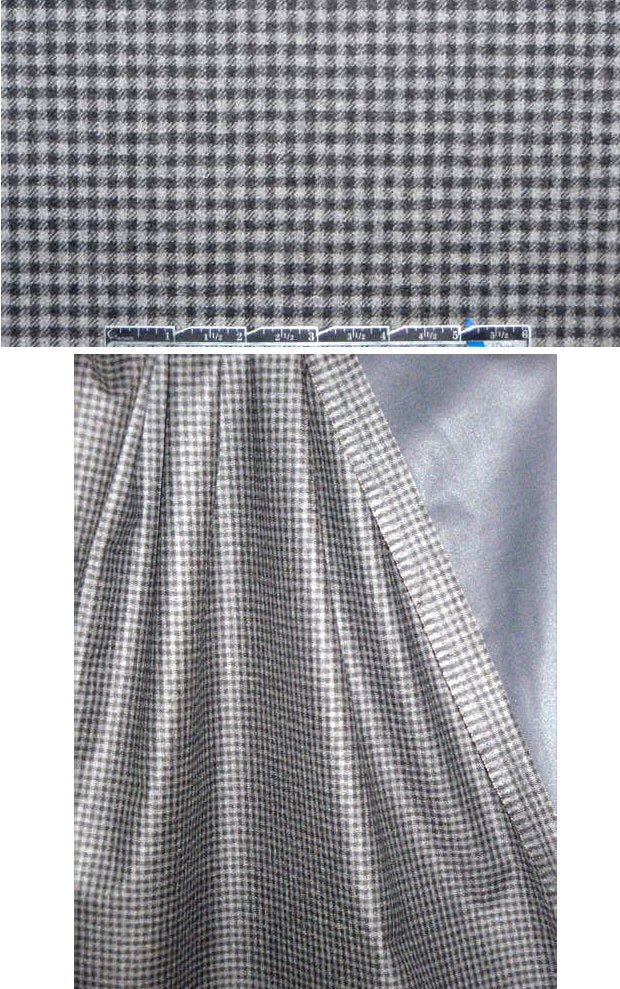 Loro Piana waterproof wool/cash/silk - lt. gray check