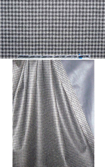 Loro Piana waterproof wool/cash/silk - lt. gray check