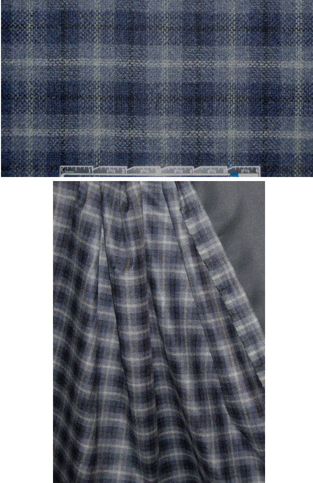 Loro Piana waterproof wool/cash/silk - navy plaid