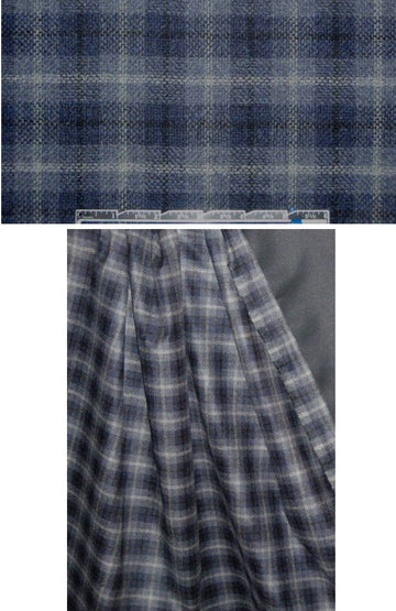 Loro Piana waterproof wool/cash/silk - navy plaid