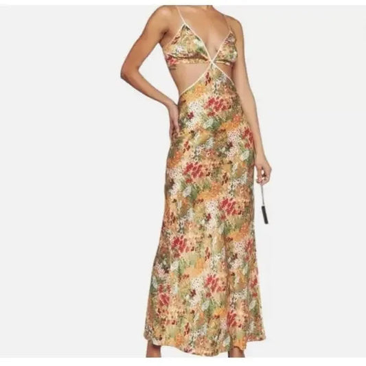 Ref0rmation 'poppies sojourn' silk charmeuse