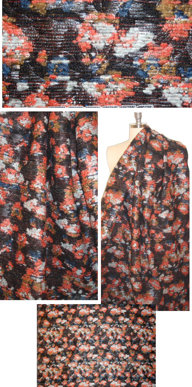 Malhia Kent abstracted floral novelty weave coating