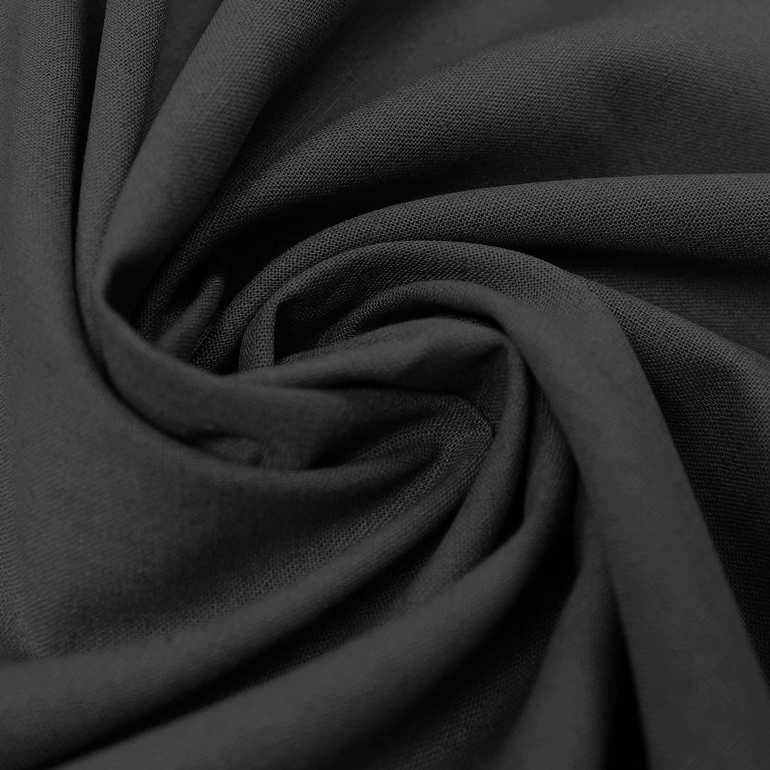 European linen/rayon stretch woven - black 1 yard