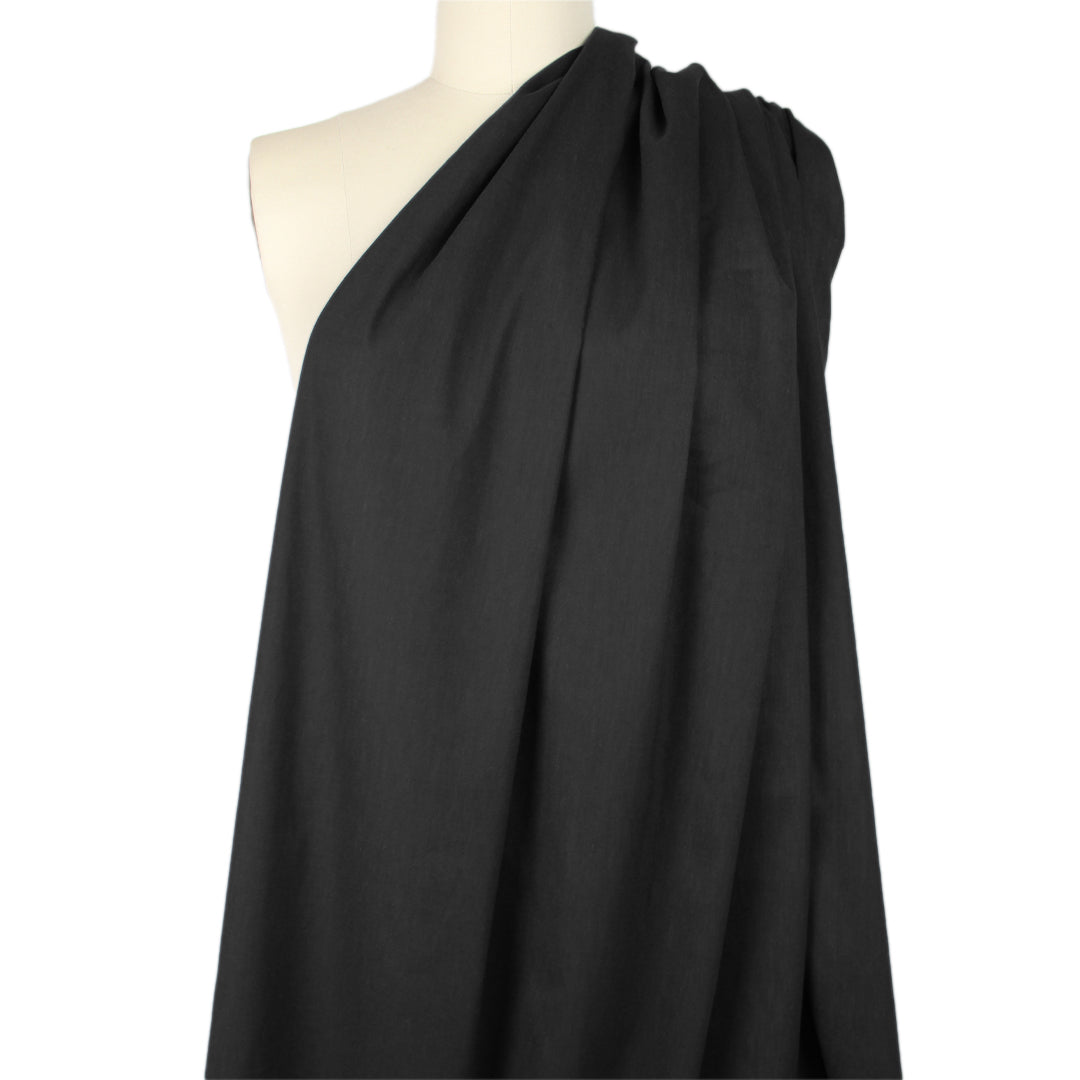 European linen/rayon stretch woven - black .5 yds