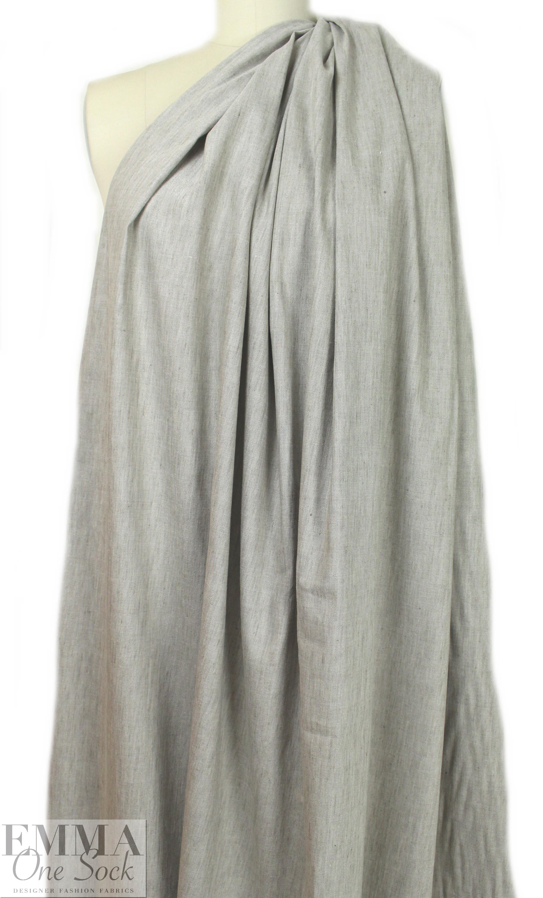 European linen/rayon stretch woven - warm gray heather 1.25 yds