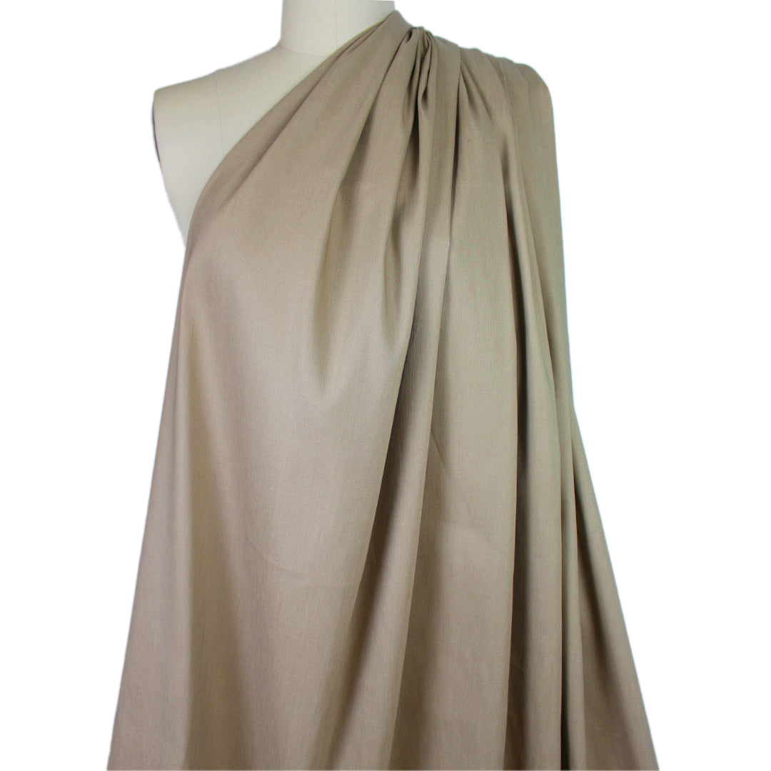 European linen/rayon stretch woven - khaki 1.25 yds