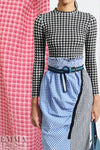 Rache1 Comey textured 'gingham pucker' - red plum/white .75 yds