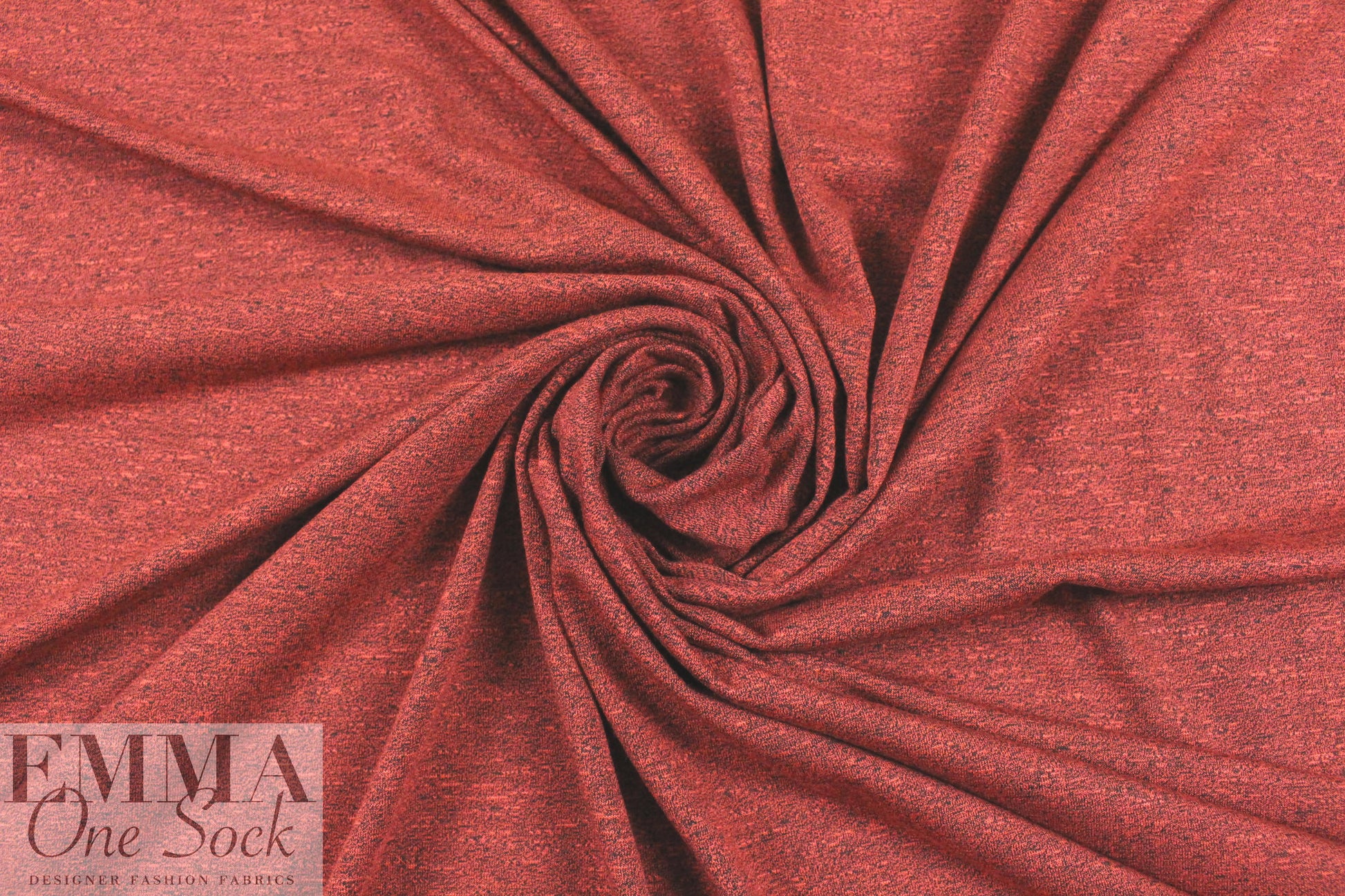 coral/navy marled rayon blend jersey 4-way 1.5 yd