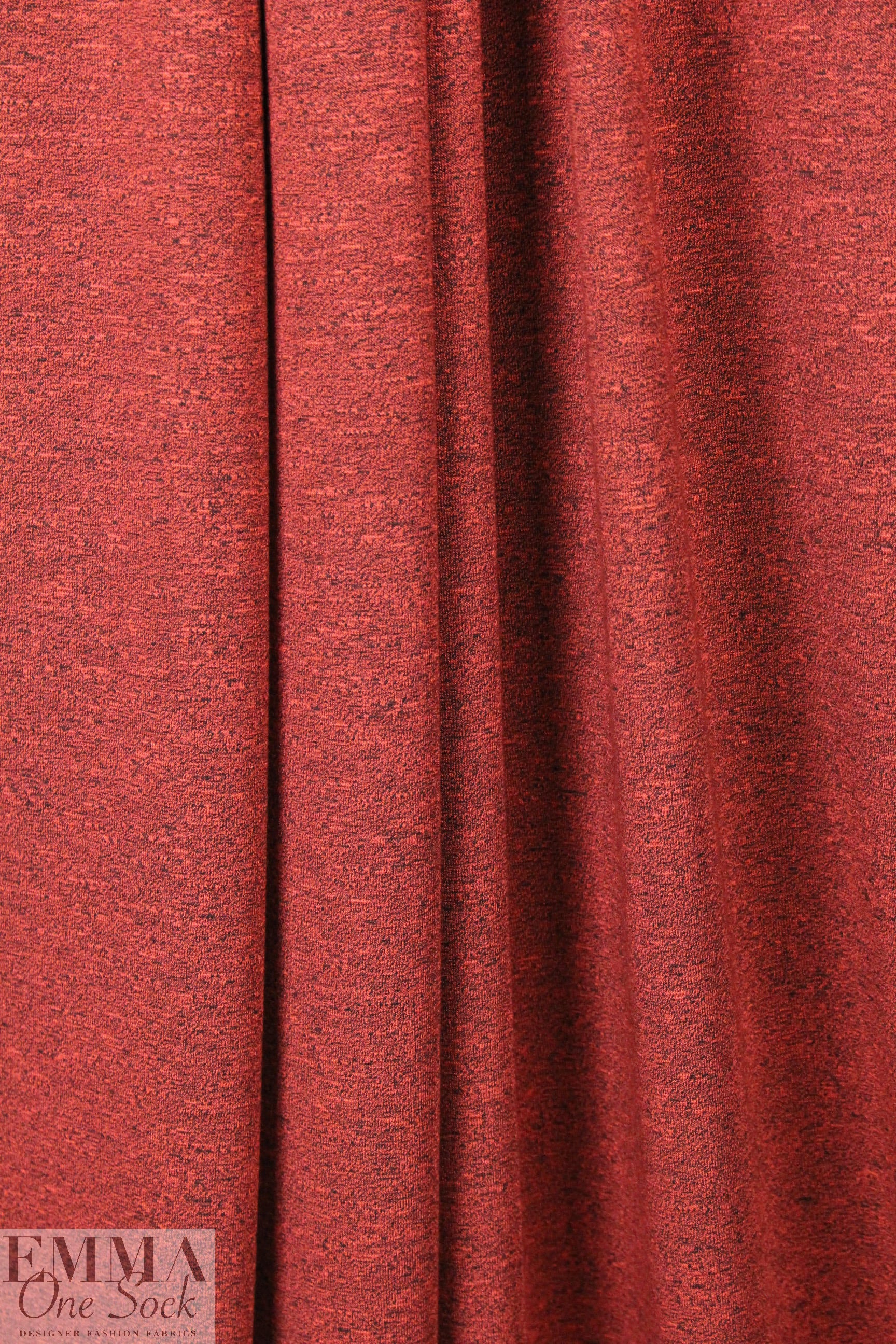 coral/navy marled rayon blend jersey 4-way .875 yds