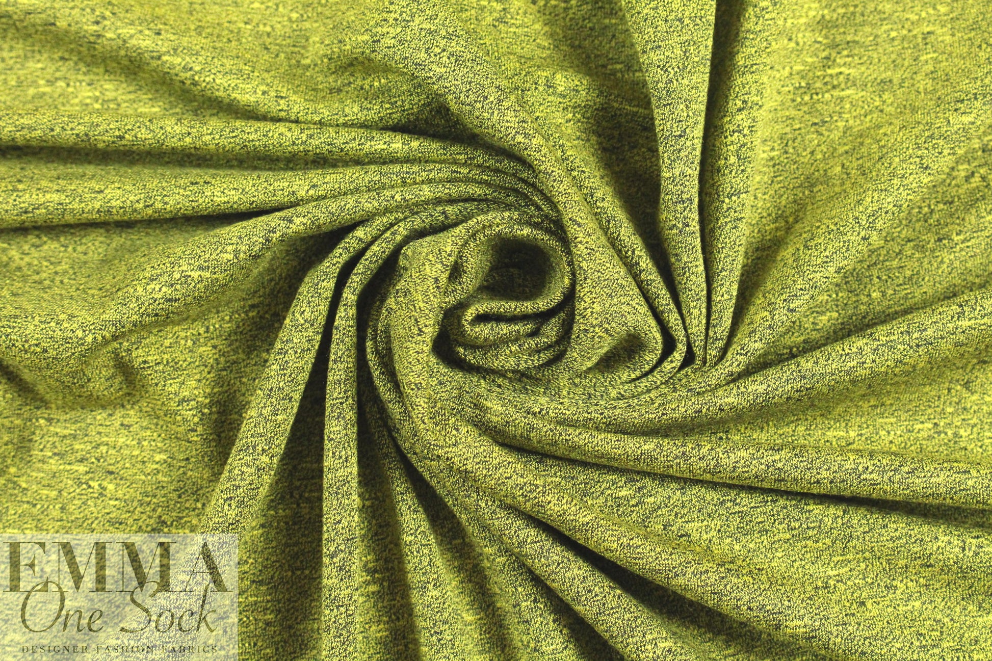 lime/navy marled rayon blend jersey 4-way 1 yard