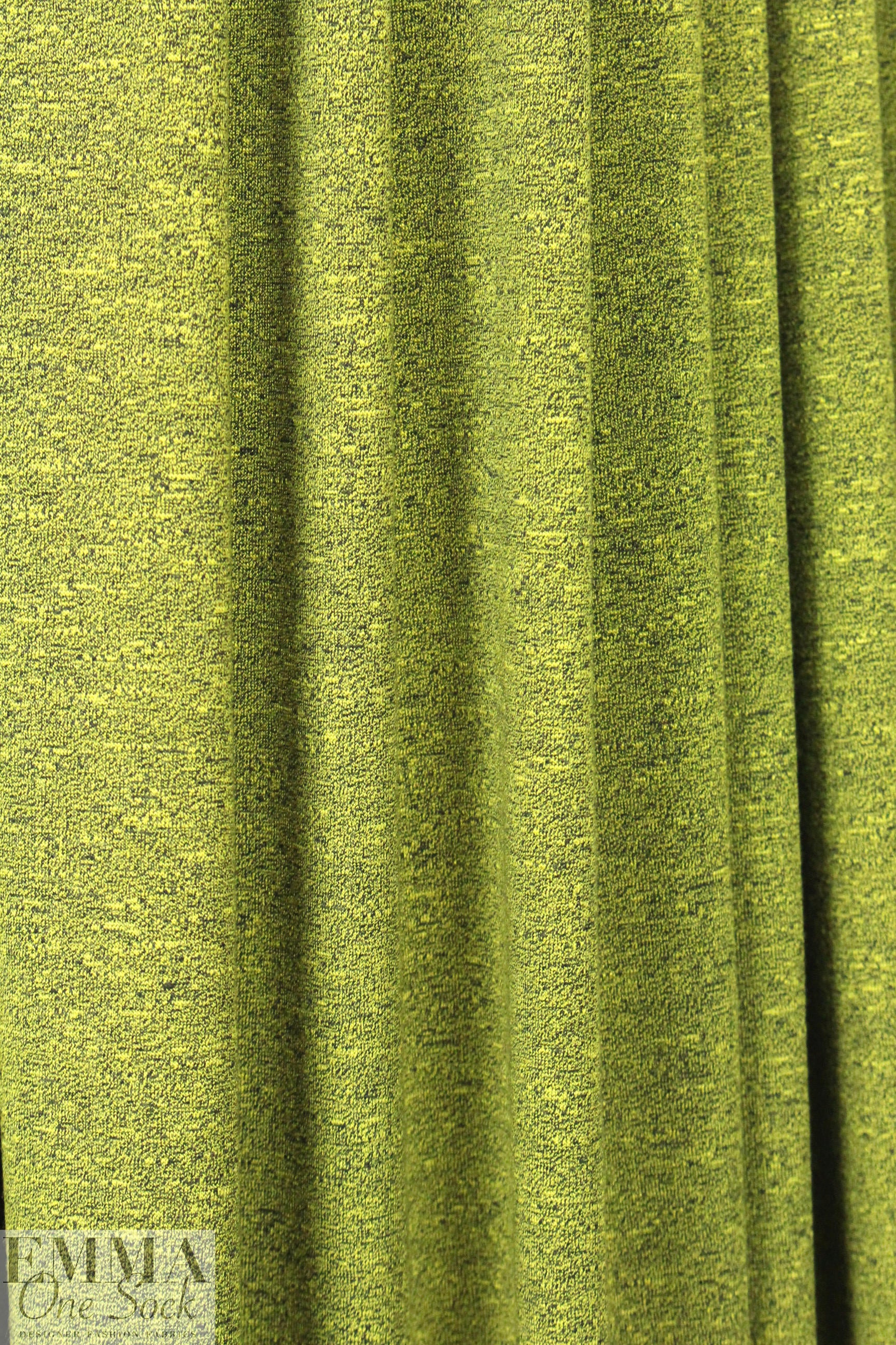 lime/navy marled rayon blend jersey 4-way 1.375 yds