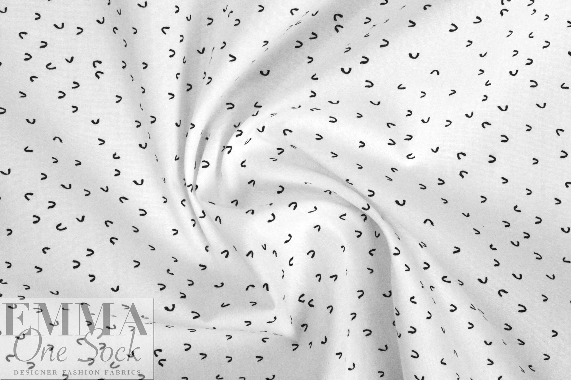 Dutch Oeko-Tex cotton poplin for masks - black/white 'c' .875 yds