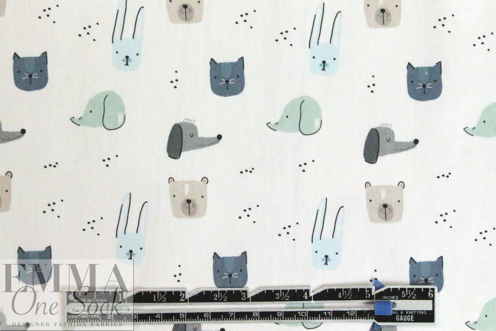 Dutch Oekotex cotton poplin for masks - animals-B