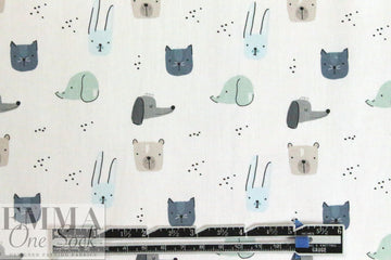 Dutch Oekotex cotton poplin for masks - animals-B