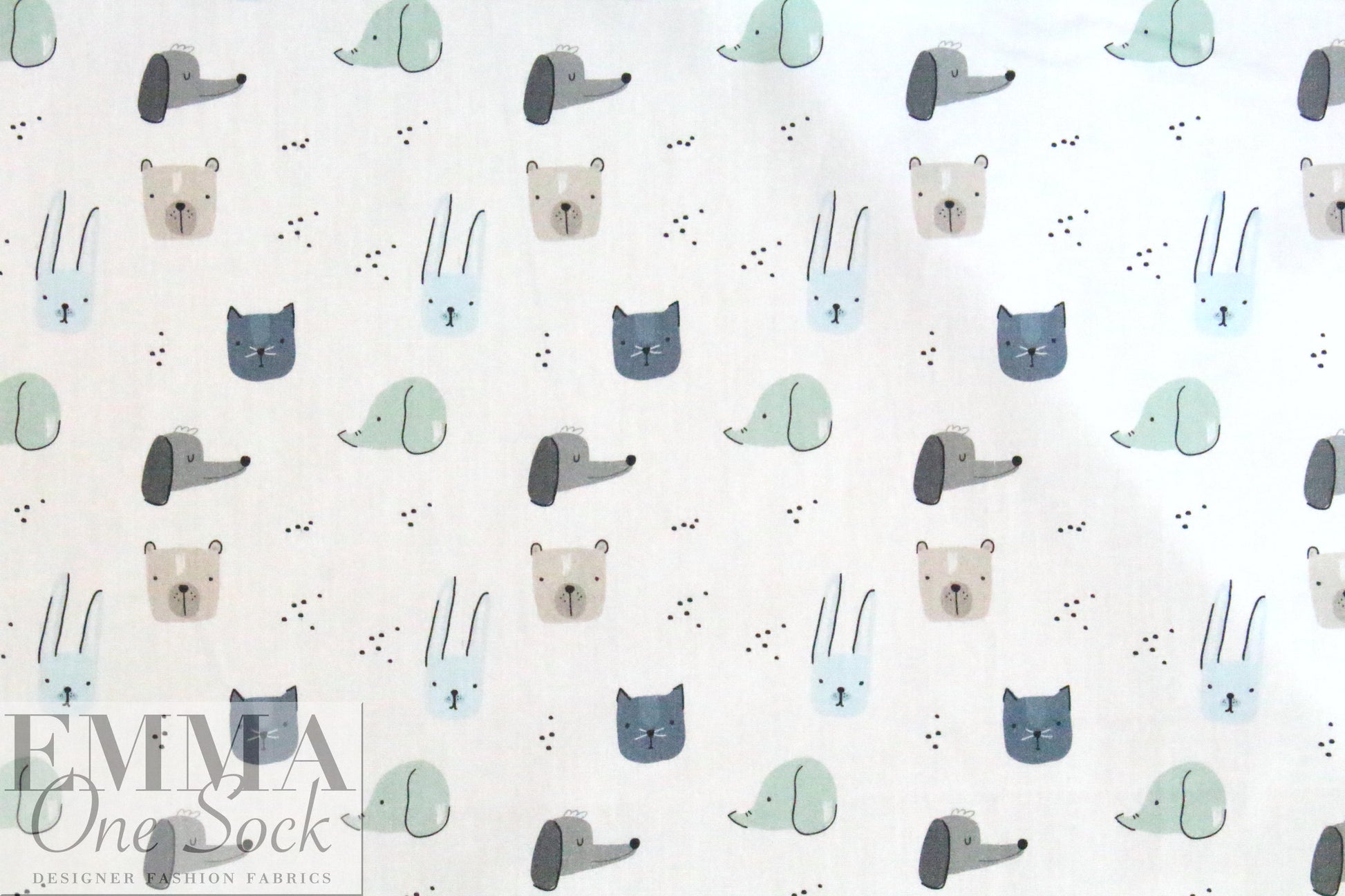 Dutch Oekotex cotton poplin for masks - animals-B 1.125 yds