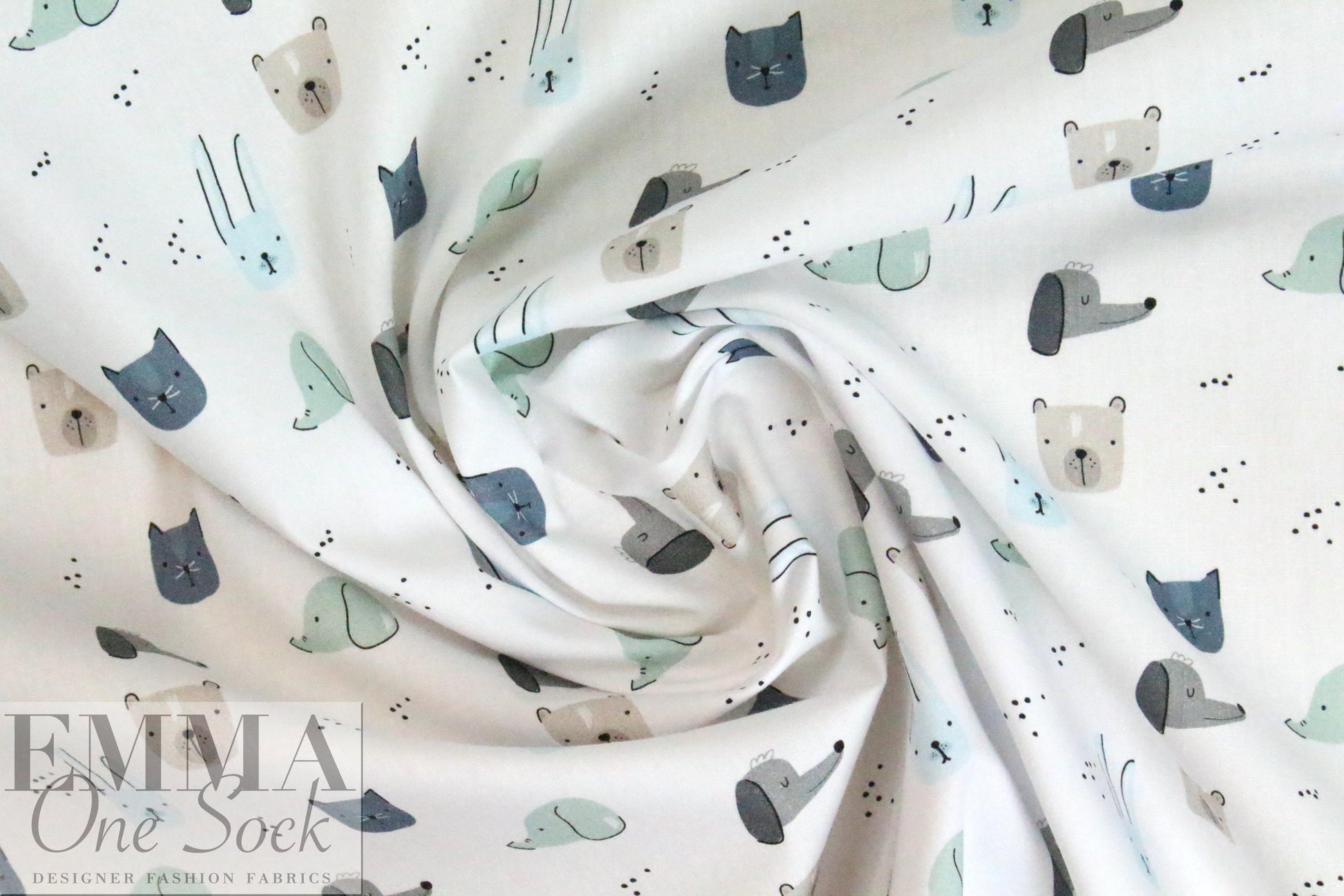 Dutch Oekotex cotton poplin for masks - animals-B