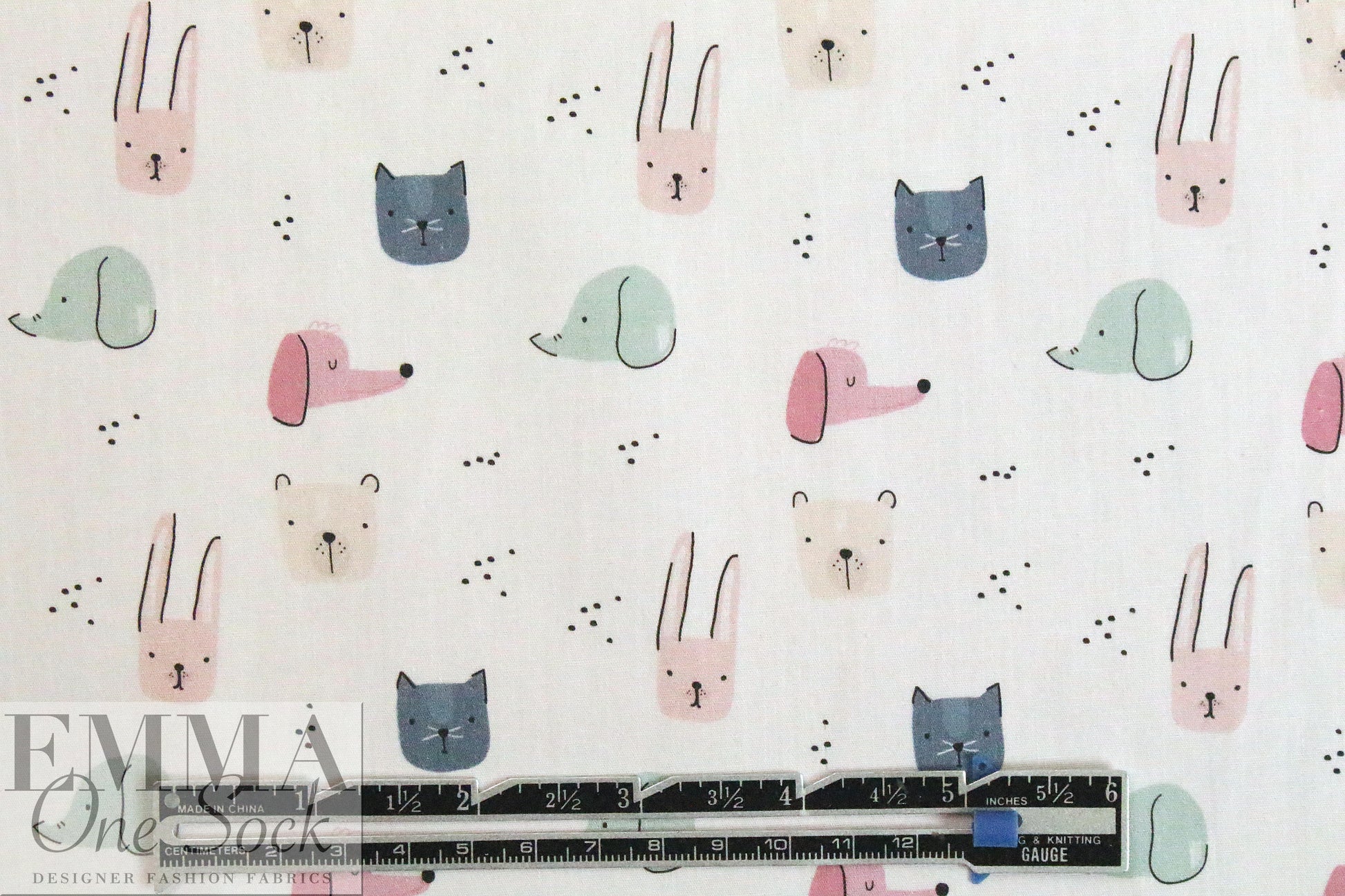 Dutch Oekotex cotton poplin for masks - animals-A