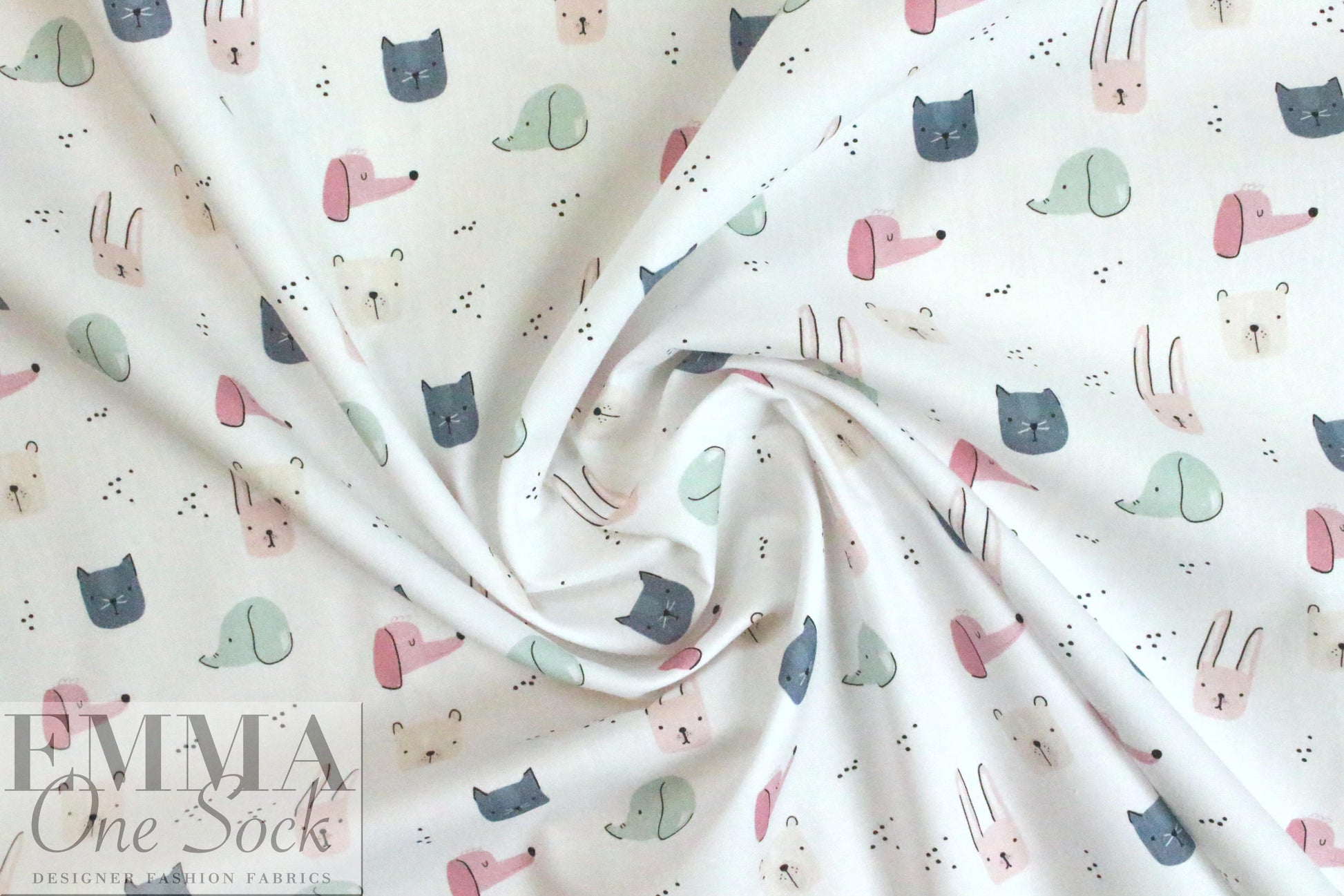 Dutch Oekotex cotton poplin for masks - animals-A