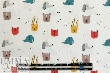 Dutch Oeko-Tex cotton poplin for masks - animals-C