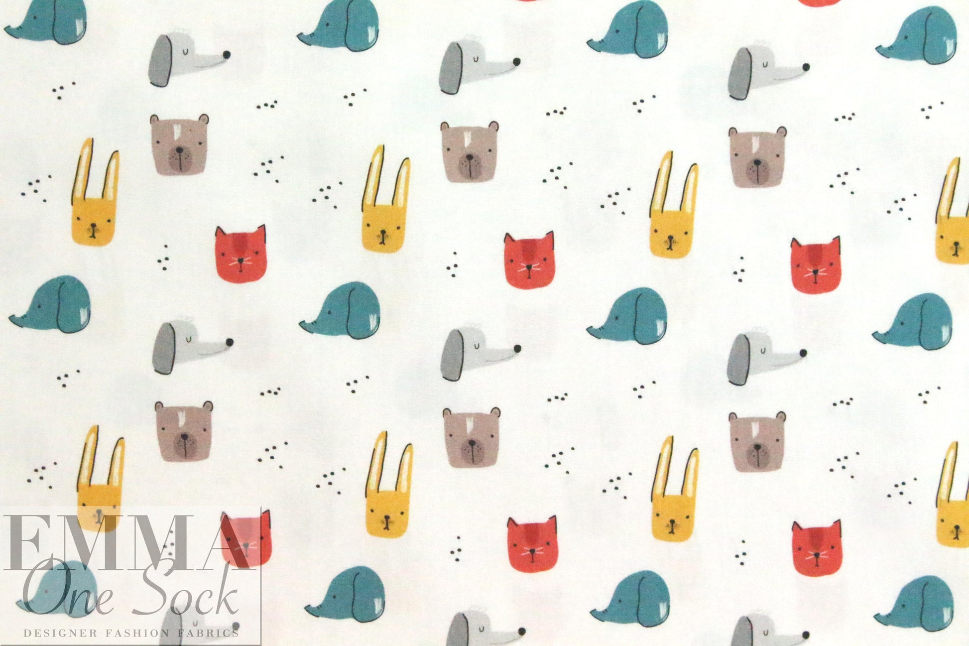 Dutch Oeko-Tex cotton poplin for masks - animals-C .45 yds