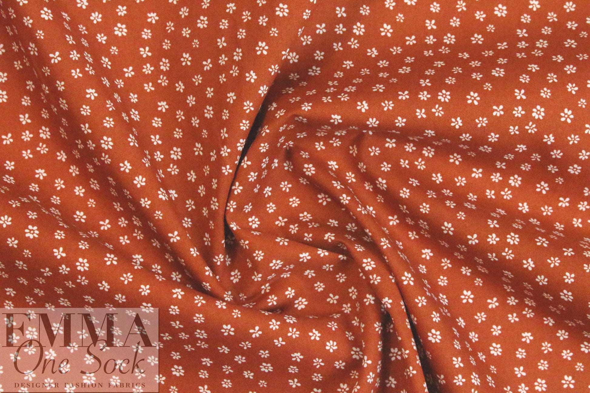 Dutch Oeko-Tex cotton poplin - rust flowers