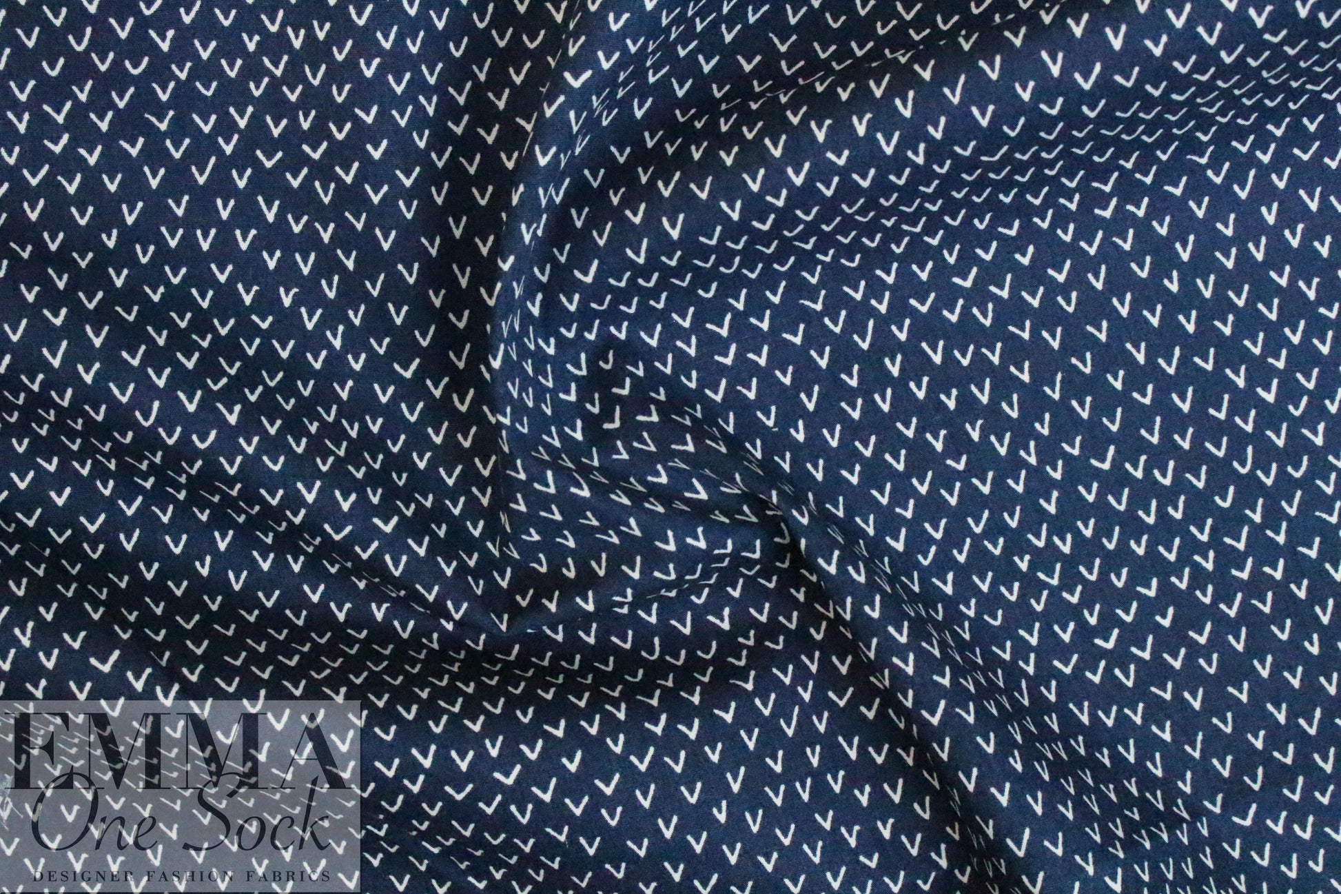 Dutch Oeko-Tex cotton poplin - navy 'v' 1 yard