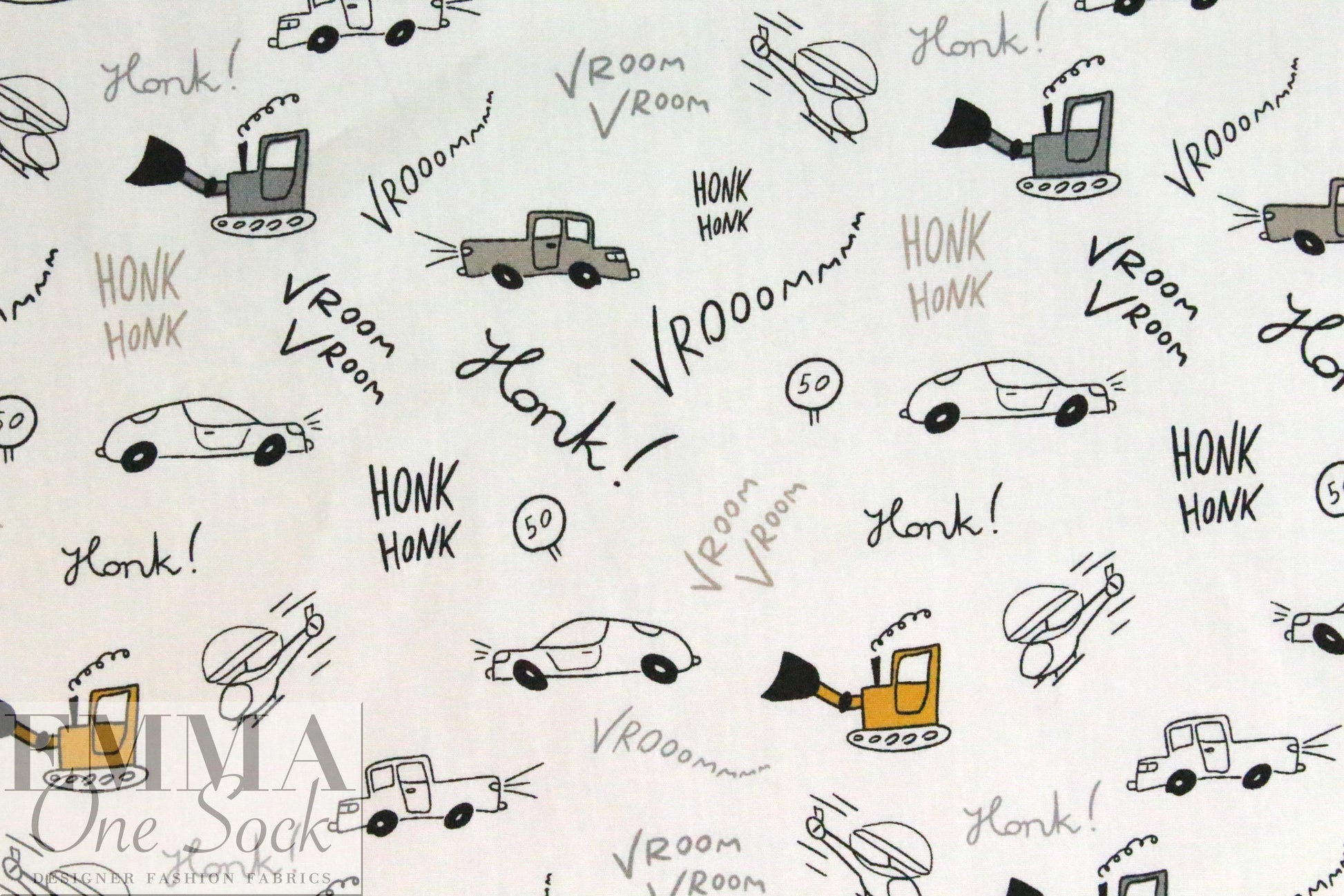 Dutch Oekotex cotton poplin for masks - Vrooom .5 yds
