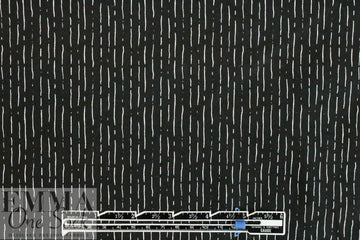 Dutch Oekotex cotton poplin for masks - black dash .75 yds