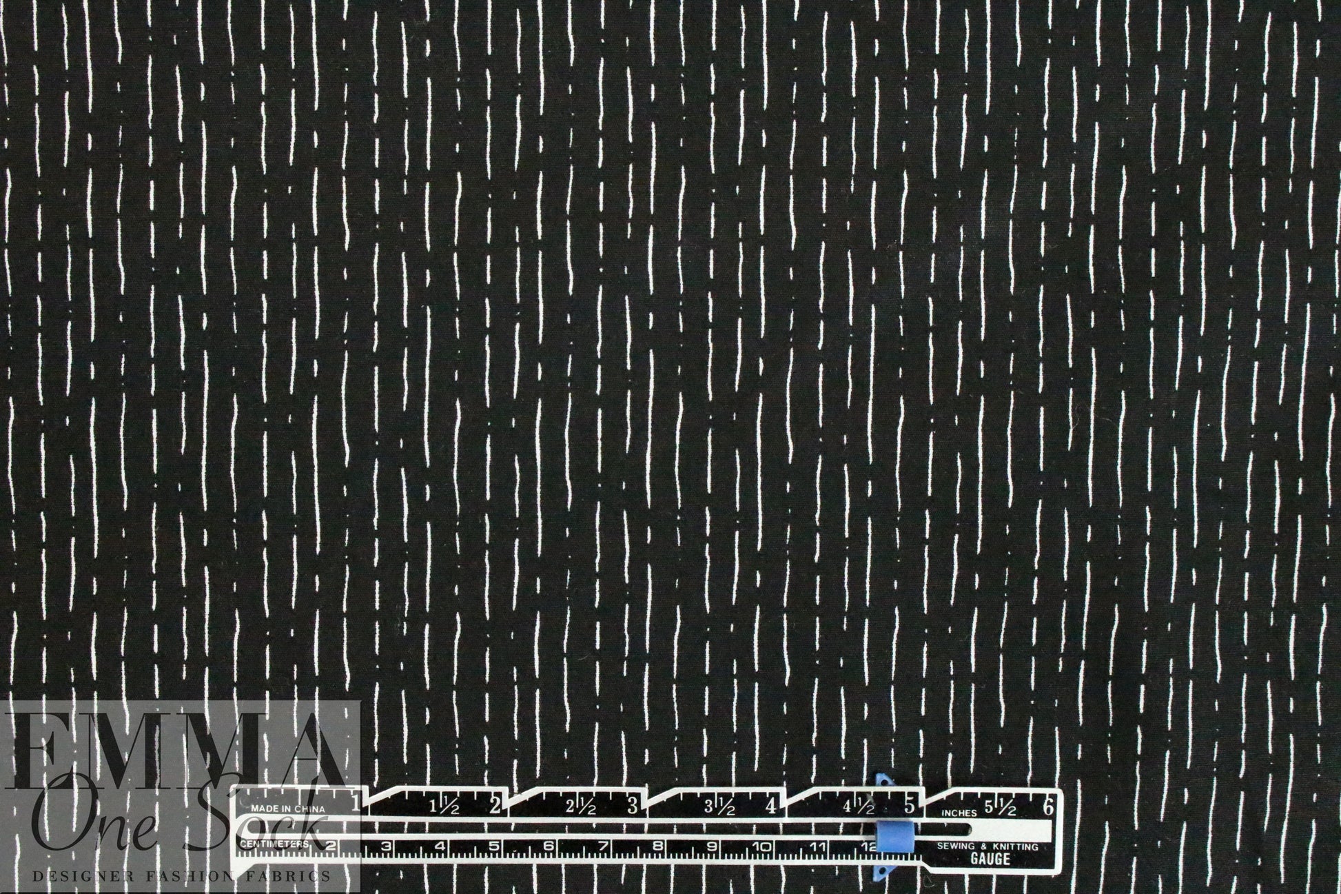 Dutch Oekotex cotton poplin for masks - black dash .5 yds