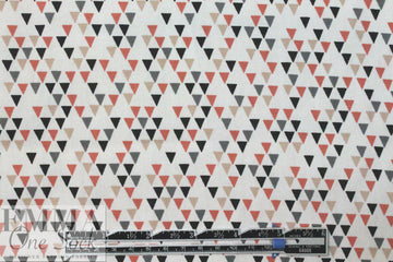 Dutch Oekotex cotton poplin for masks - terra/gray triangle