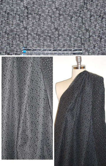 French little flower black/gray matelasse'