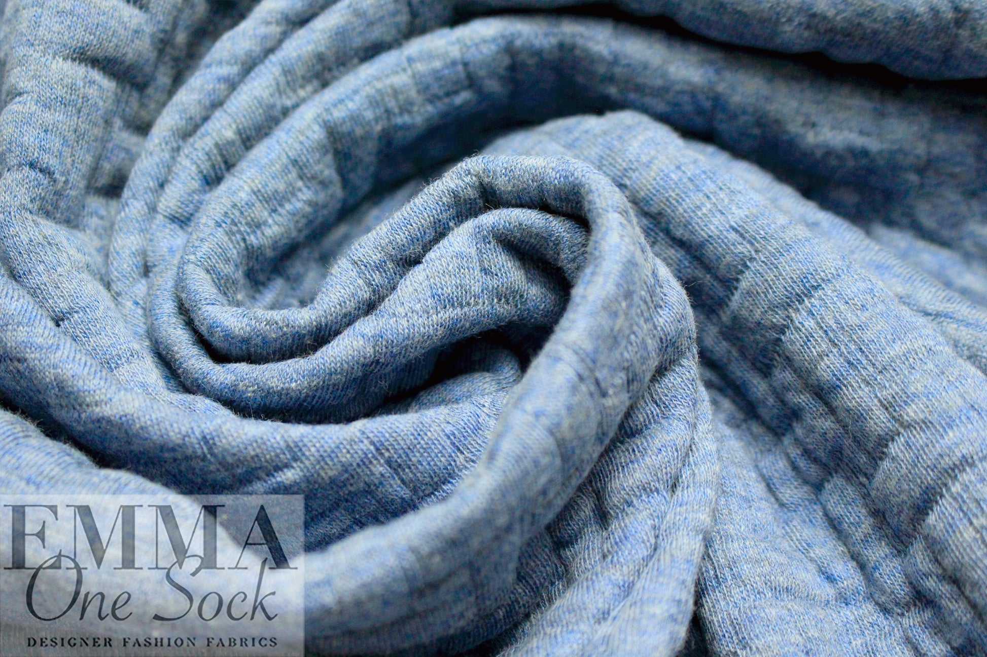 quilted bricklayer matelasse' knit - bleached denim 1.75 yds