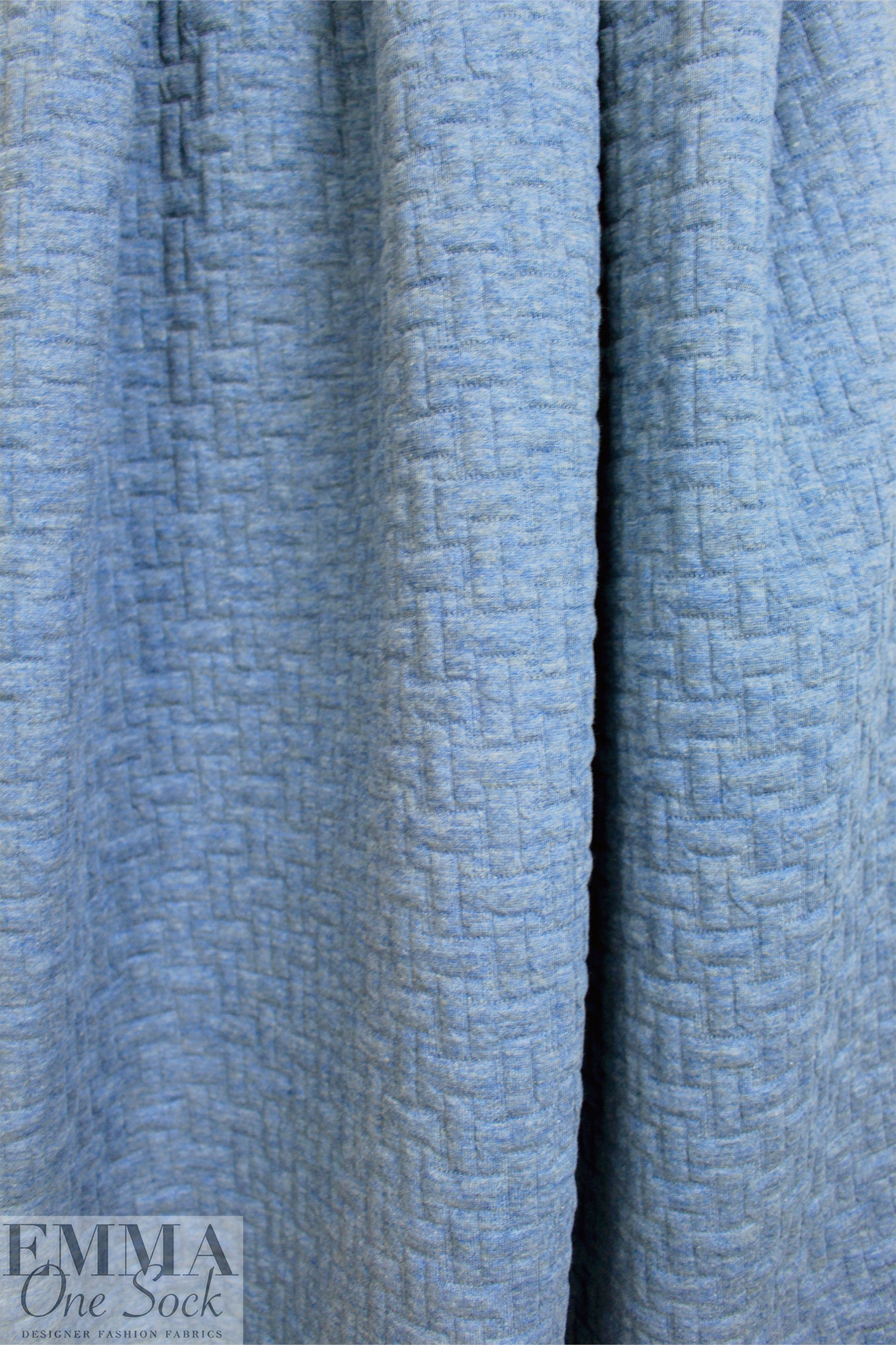quilted bricklayer matelasse' knit - bleached denim 1.25 yds