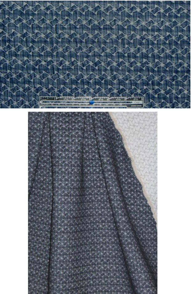 Derek L. navy/natural 'basket' textured stretch matelasse .875 yds