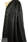 CA designer wavy plisse stretch matelasse' - black 1.5 yd