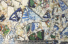 Mi11y textured 'broken china' overprinted matelasse'