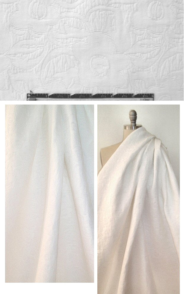 Rebecca Tayl0r textured stretch matelasse - soft white