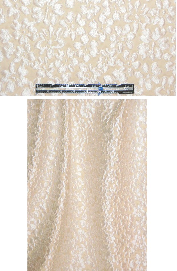 Italian ivory flowers fancy matelasse brocade
