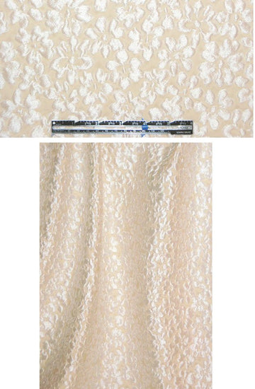 Italian ivory flowers fancy matelasse brocade