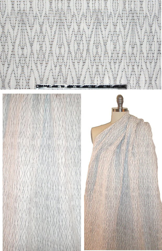 French wavy graphic stretch matelasse'- cream/bronze 2.125 yd