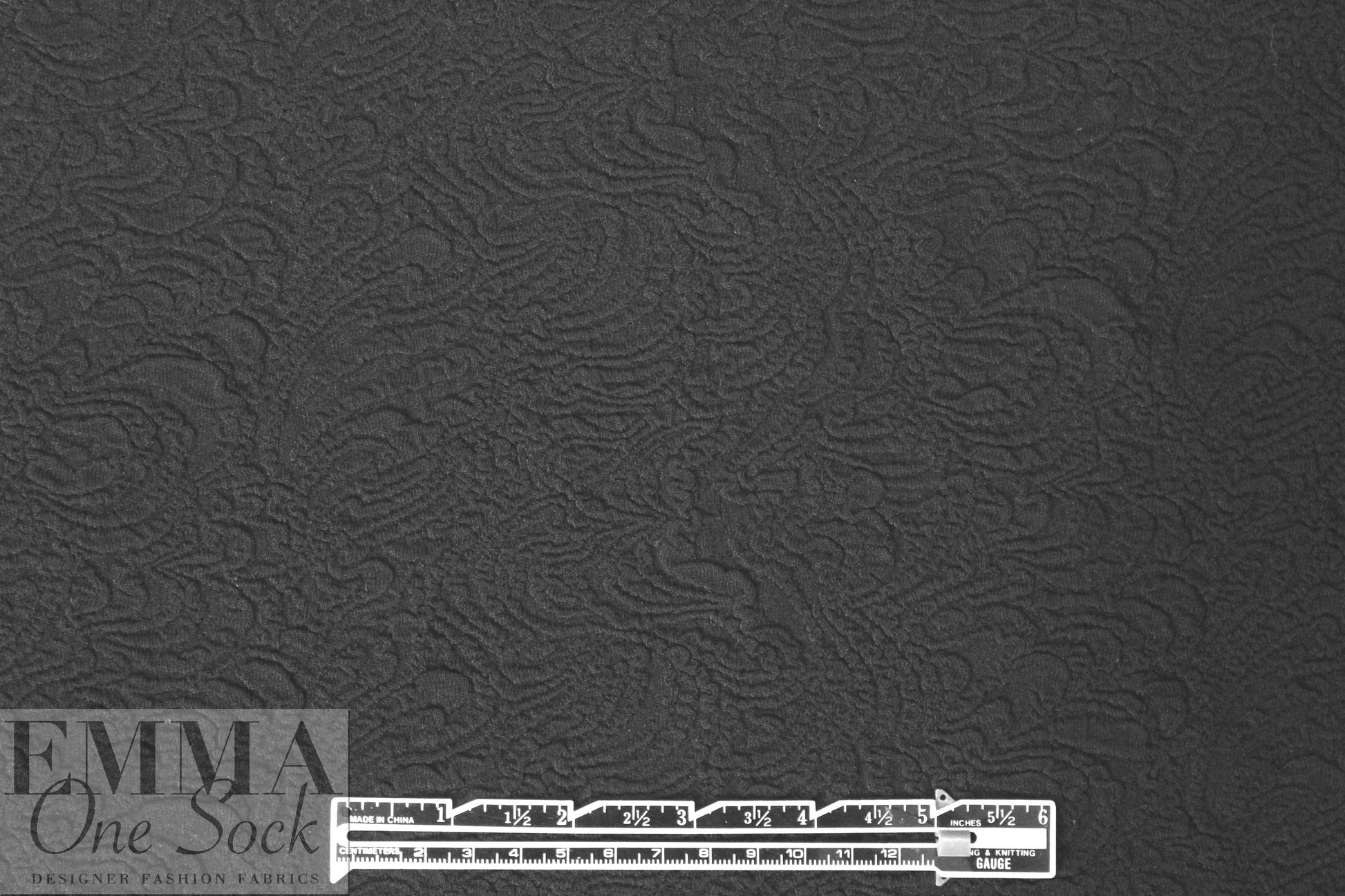 CA designer textured scroll matelasse' knit - black
