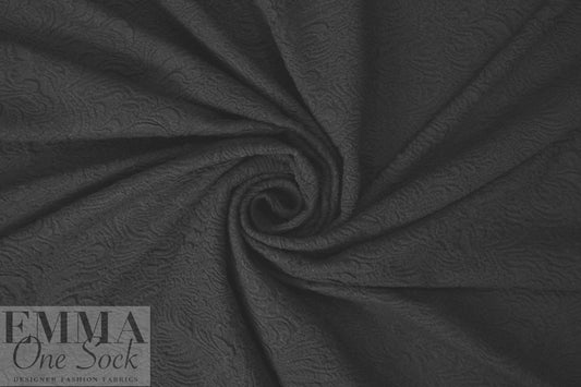 CA designer textured scroll matelasse' knit - black