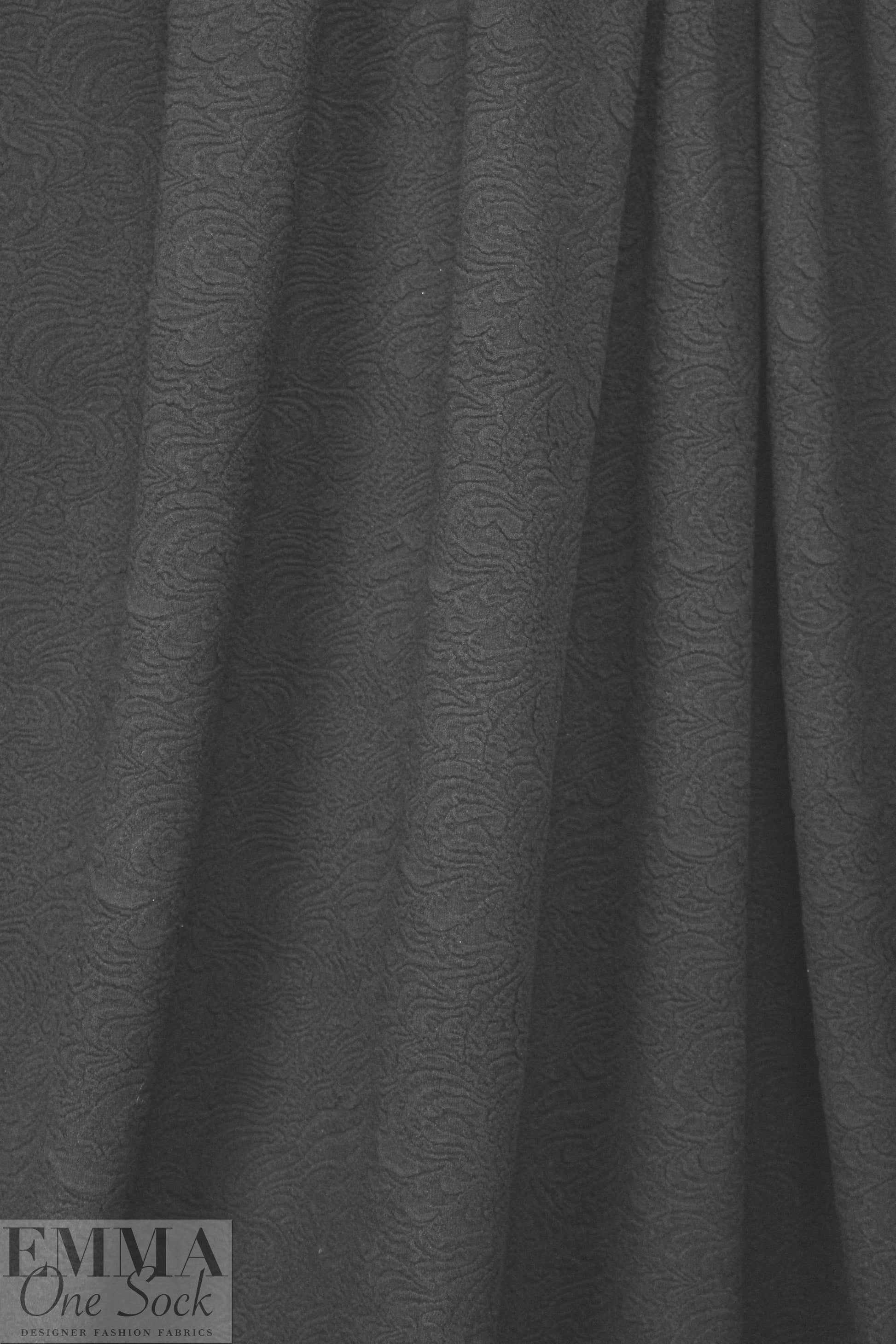 CA designer textured scroll matelasse' knit - black