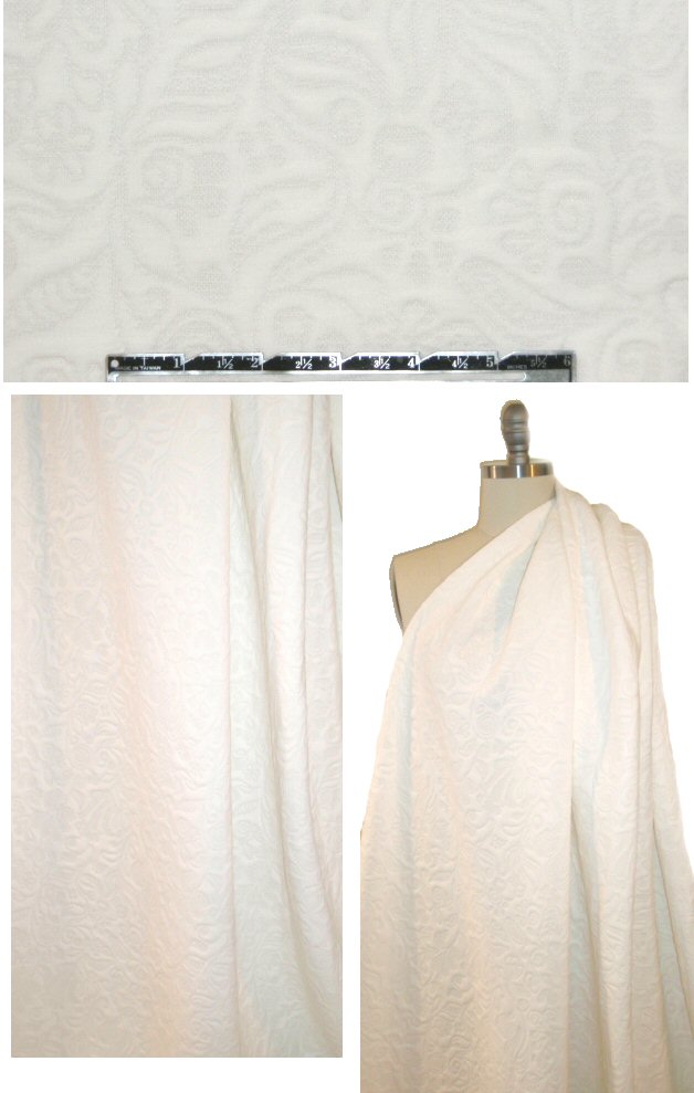Marna R0 flower design matelasse knit - ivory