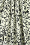 NY designer black/ivory floral 2-ply matelasse' knit