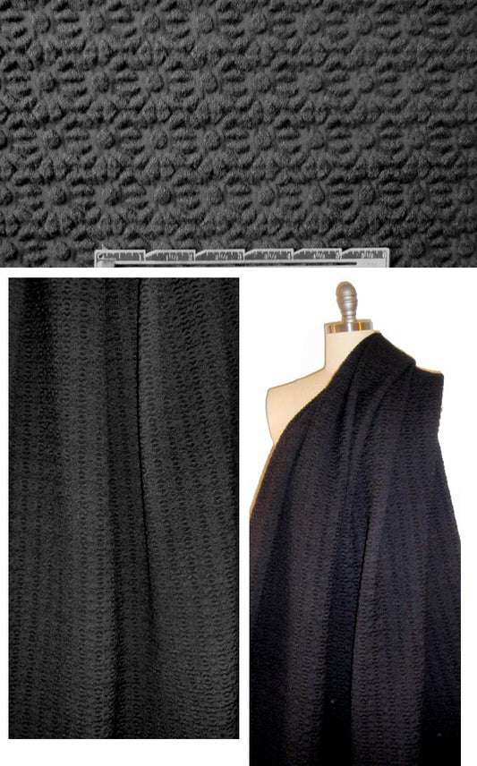 Italian wool plisse' knit - black daisy