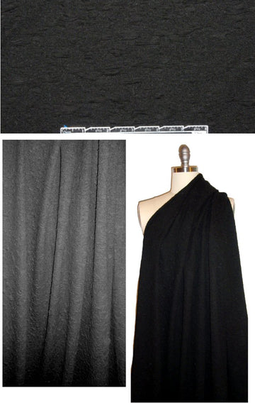 French pucker textured matelasse knit - black