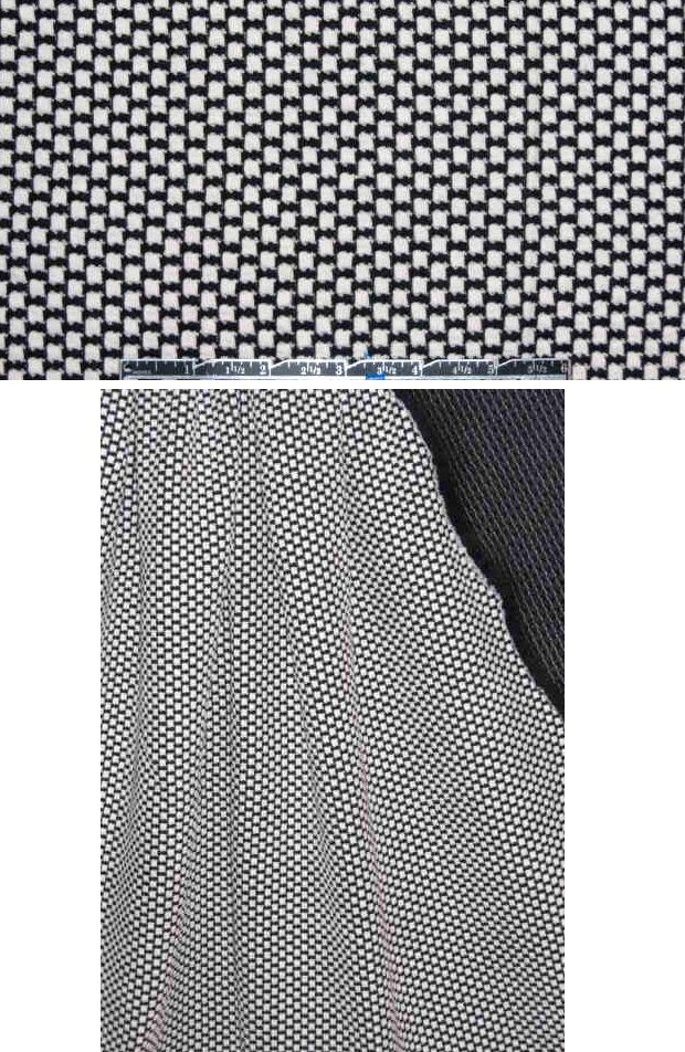 Italian matelasse knit - black cream basketweave