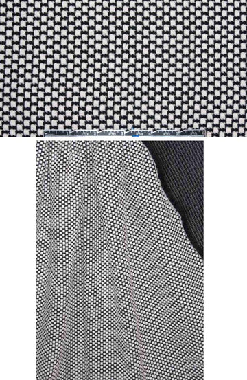Italian matelasse knit - black cream basketweave