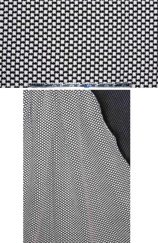 Italian matelasse knit - black cream basketweave